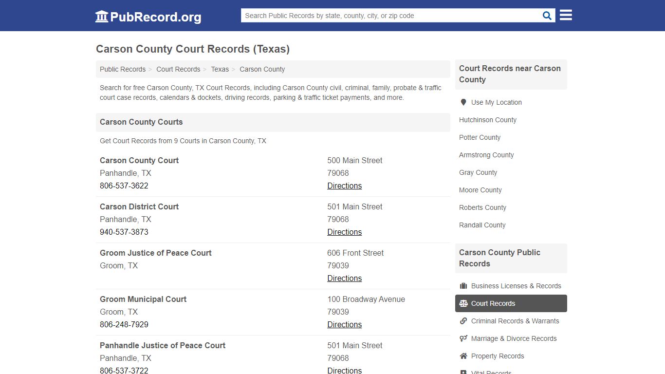 Free Carson County Court Records (Texas Court Records)