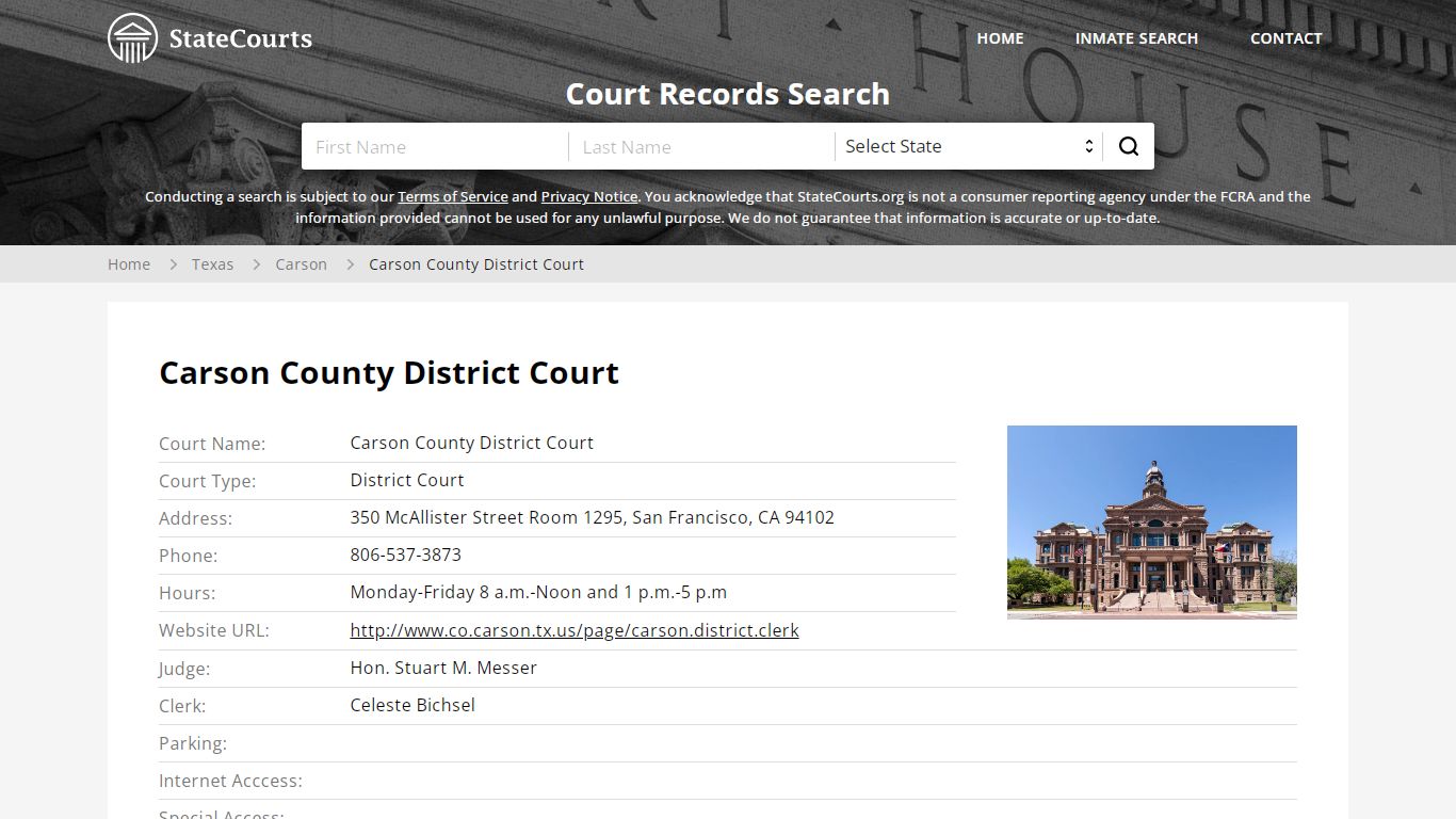 Carson County District Court, Carson County, TX - StateCourts